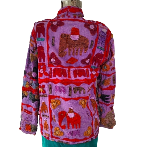 Colourful embroidered jacket with elephants - Picture 6 of 16